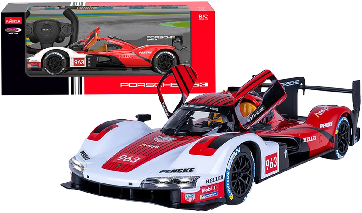 Jamara RC voertuig Auto - 402261 RC Auto - Porsche 963 LMDH met Manuele Deur - 2,4GHz - Rood RC Model Kant en Klaar - 1:14 Bestuurbare Auto