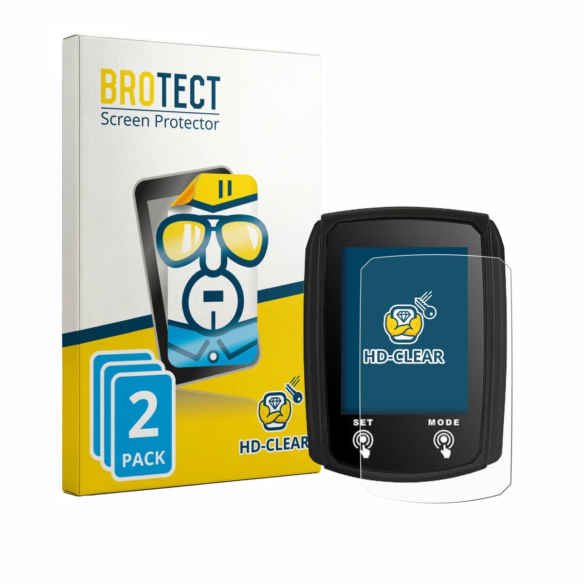 BROTECT - Screenprotector voor JZK Bike Computer - Folie Beschermfolie transparant 2 Stuks