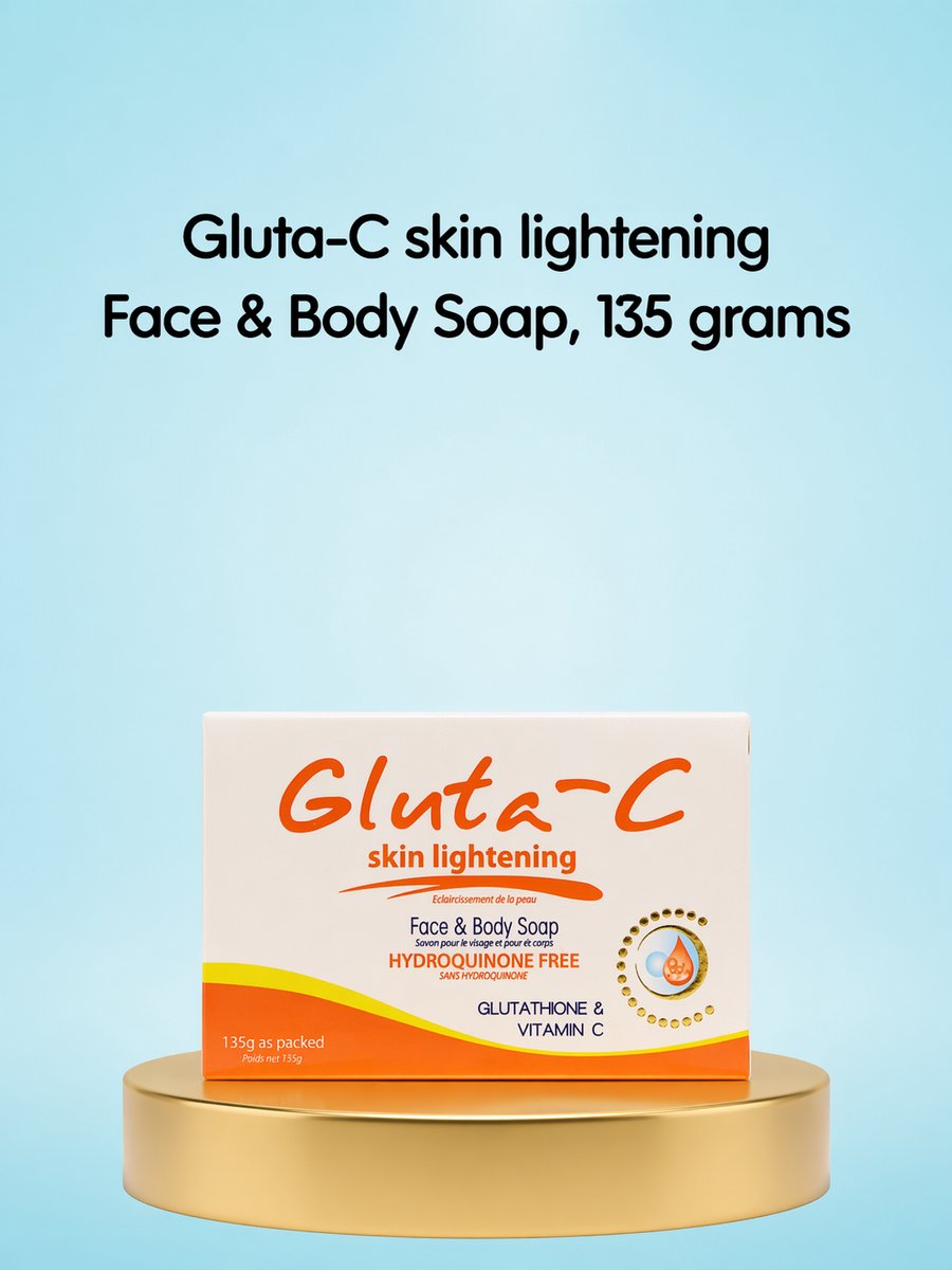 Gluta-C Skin Lightening Face & Body Soap – 135g – Tegen Pigmentvlekken – Donkere Vlekken Verwijderaar – Egale Huid – Whitening Gezichts- & Lichaamszeep – Anti Acne – Hydraterend & Verfrissend