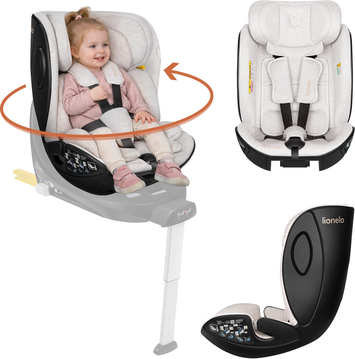 Lionelo Moxie Next i-Size Autostoel 40–105 cm (0–4 jaar) – Modulair Moxie-systeem – RWF/FWF – 5-standen rugleuning – 8-voudige hoofdsteun – Bamboestof bekleding – SIP zijbescherming – Ventilatie – i-Size gecertificeerd