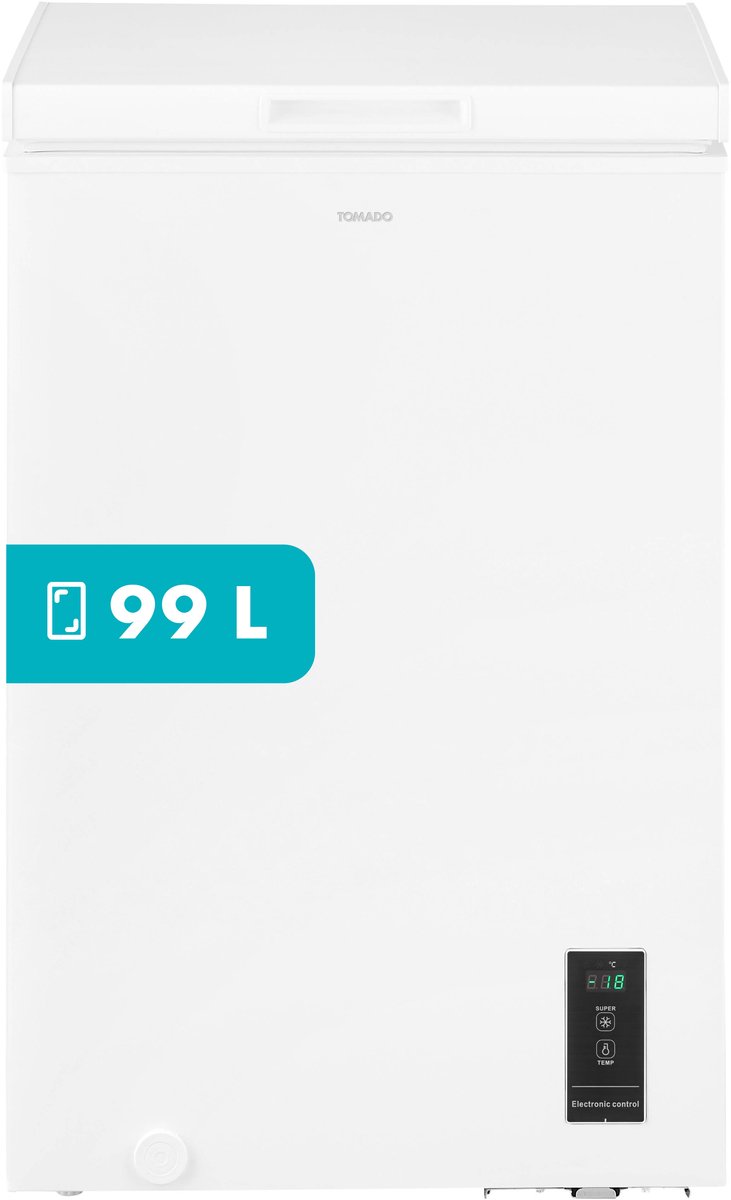 Bol.com Tomado TCF0991W - Vrieskist - 99 liter - Supervriezen - Digitaal thermostaat - Low Frost - Energielabel E - Wit aanbieding