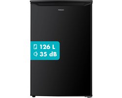 Tomado TLT5501B tafelmodel koelkast energiezuinig - 126 liter - Zonder vriesvak - 55 cm breed - Zeer stil: 35 dB - Led-verlichting - Energielabel C - Vrijstaand - Zwart