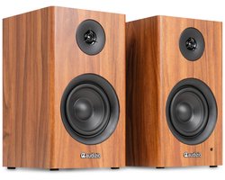 Boekenplank speakers - Audizio BS15 - Actieve speakerset met Bluetooth - HiFi speakers - 60W - Houtlook
