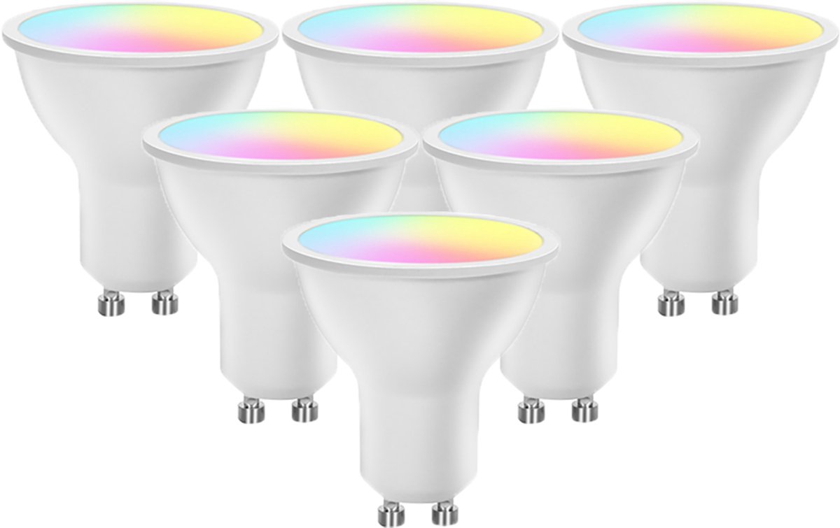 Set 6x Smart GU10 Zigbee lamp 5W - RGB + CCT (warm & koel wit)