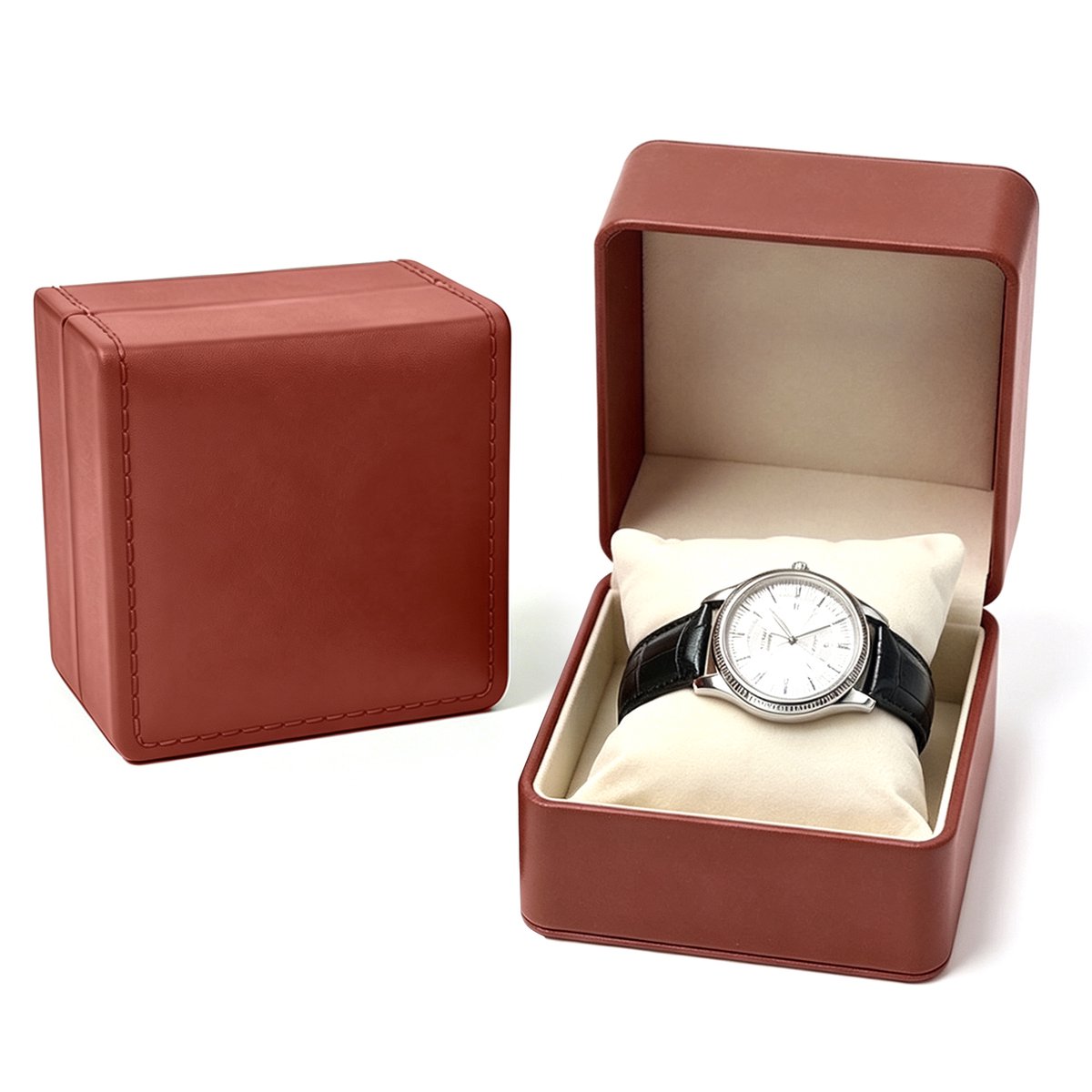 Horlogedoos - Unisex - Met afneembare horlogehouder - Individuele horlogeopbergdoos - Doos voor armbanden en sieraden - Gemaakt van PU-leer - Draagbare horlogestandaard - Geschikt voor polshorloges en smartwatches