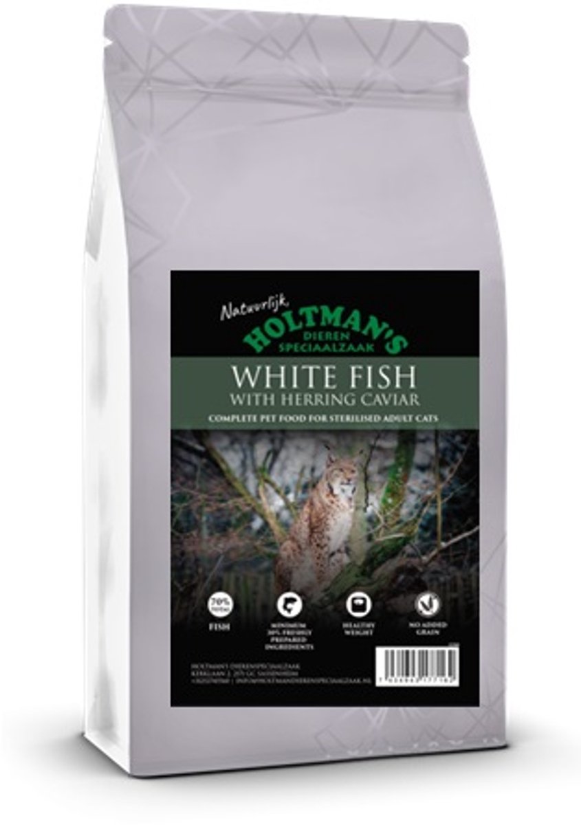 Natuurlijk Holtman's Connoisseur cat adult witvis met haringkaviaar 5 kilo