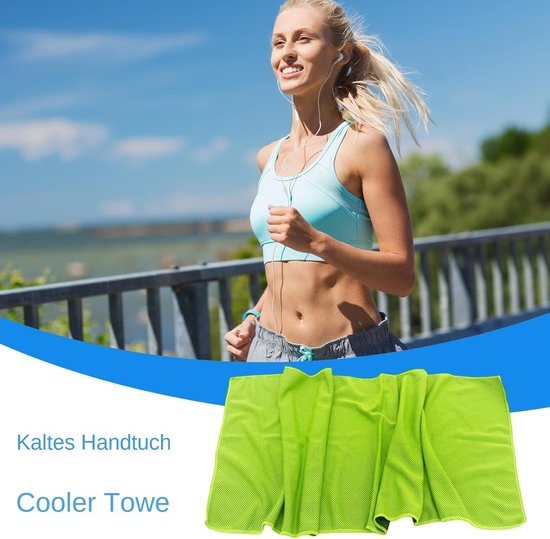 Koeldoeken Set - Sportdoeken Outdoor - Intense Activiteiten - Directe Koeling Absorberend - Zie Beschrijving - Fluorescerend Groen — afbeelding 3