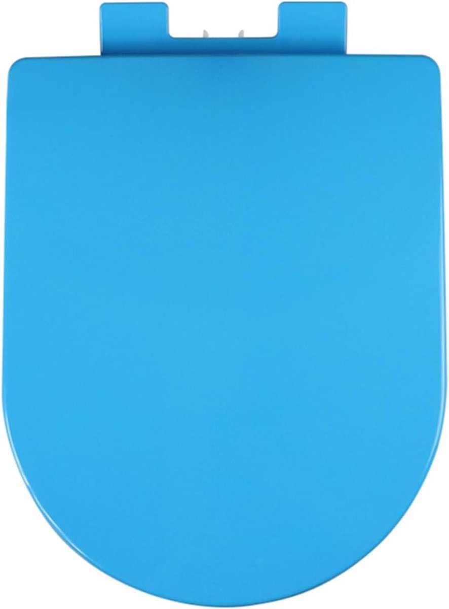 Toiletbril D-vorm - WC-bril Zachtsluitend - Badkamer Hygiëne - Quick Release Functie - 360 x 445mm - Blauw