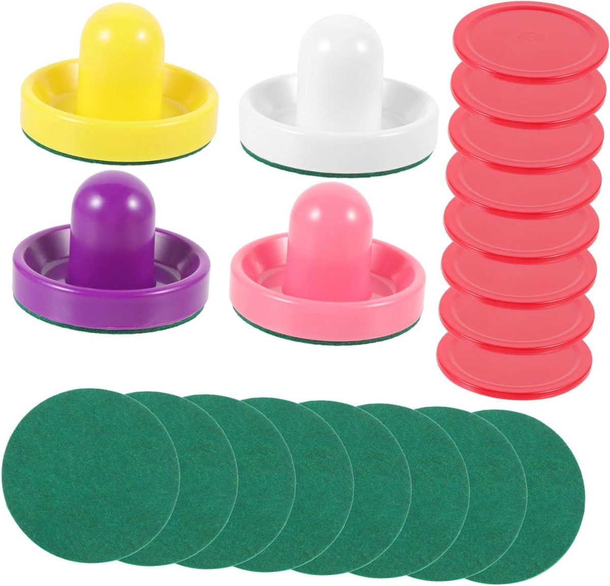 Hockey Pusher Set - Tafel Spel Accessoires - Spelplezier Thuis - Glad Ontwerp - 4 Pushers 8 Pucks - Gemengde Kleuren