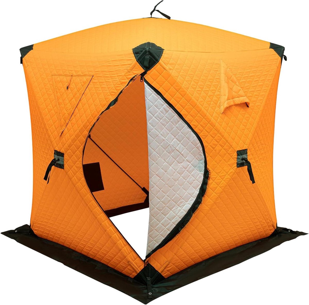 Winter Kampeertent - Automatische Pop-Up - Vissen en Kamperen - Dubbele Laag Waterdicht - Voor 2 Personen - Oranje