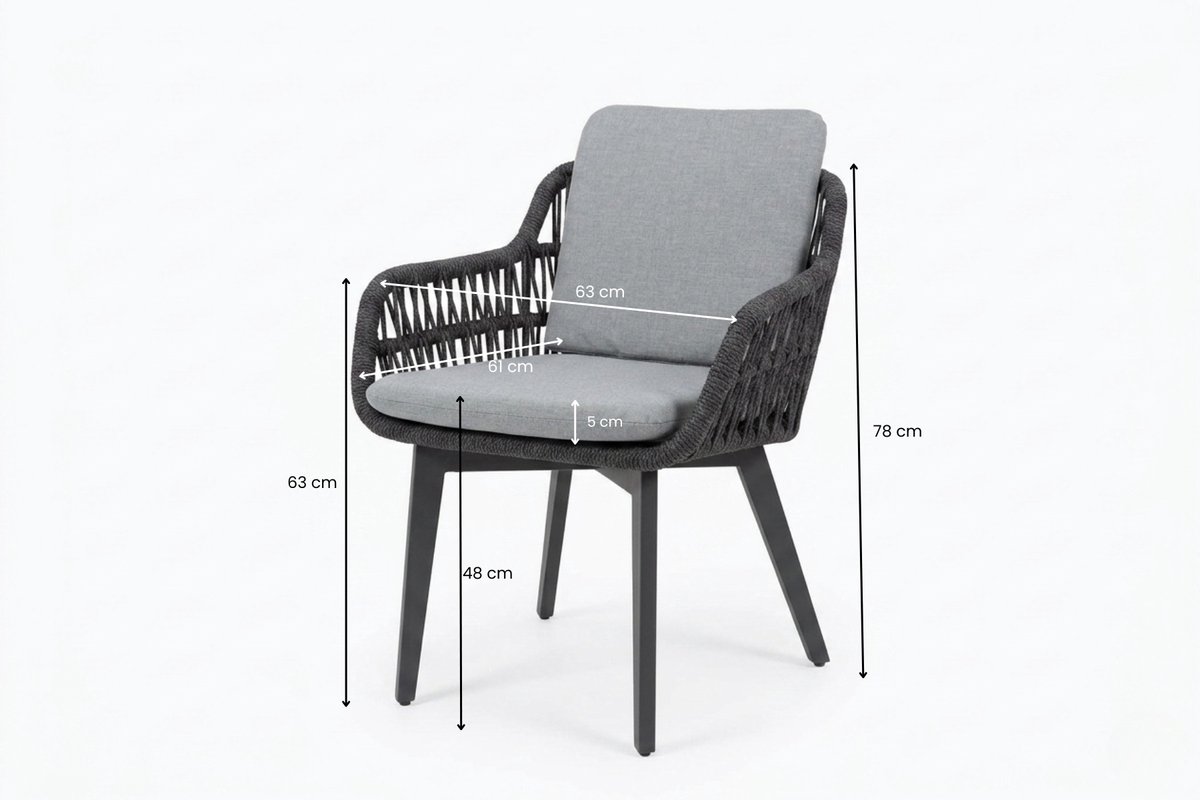 Tuinstoel Dakota Antraciet Relax Dining - 8300A