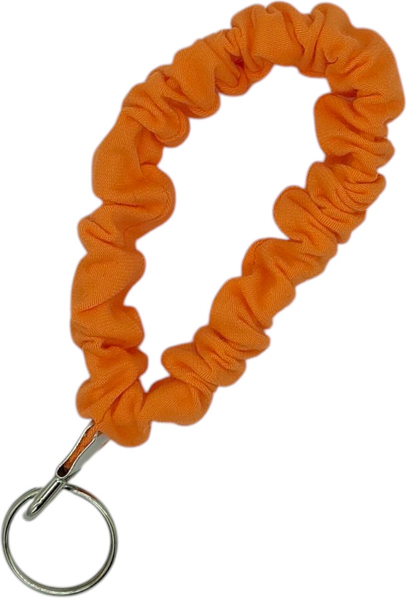 sleutelhanger oranje - scrunchie sleutelhanger - wk - ek - voetbal - nederland - koningsdag - oranje