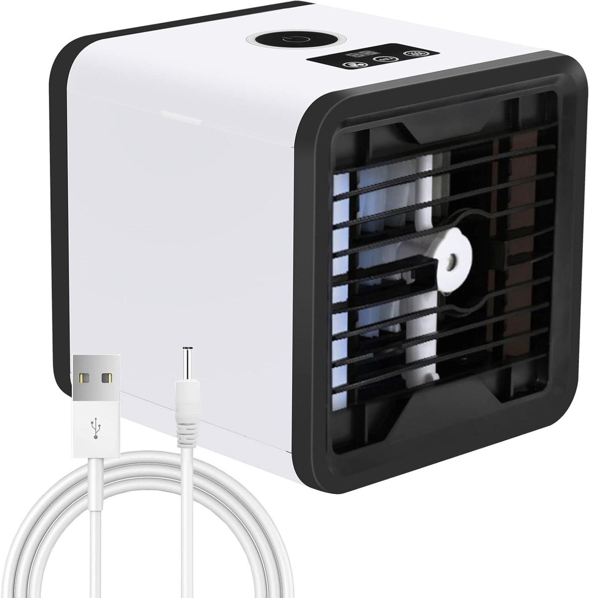 Persoonlijke Airco - Mini Koeler - Persoonlijke Ruimte - USB Werking - 16.5 x 16.5 x 18 cm - Wit