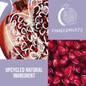 Granataat met opgezette natuurlijke ingrediënten. Textuur en pitten van granaatappel.