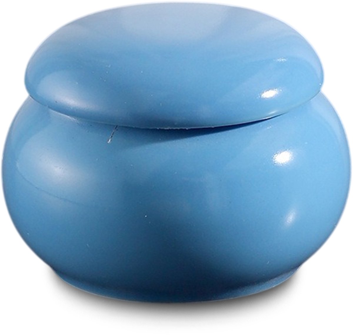 Akerz Keramische Mini Urn Lichtblauw – 45 ml – Herinneringsurn voor As – Inclusief Beschermzakje – Discreet Aandenken