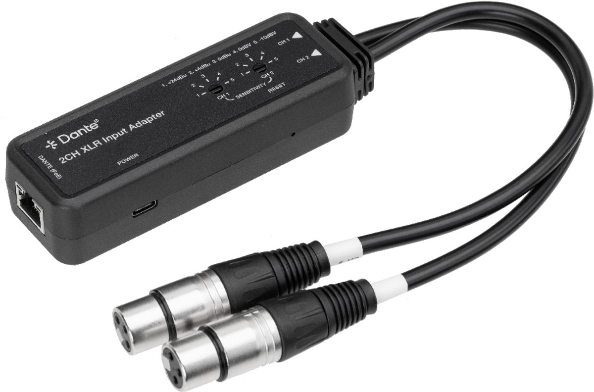 KanexPro Dante 2-kanaals XLR ingangs adapter