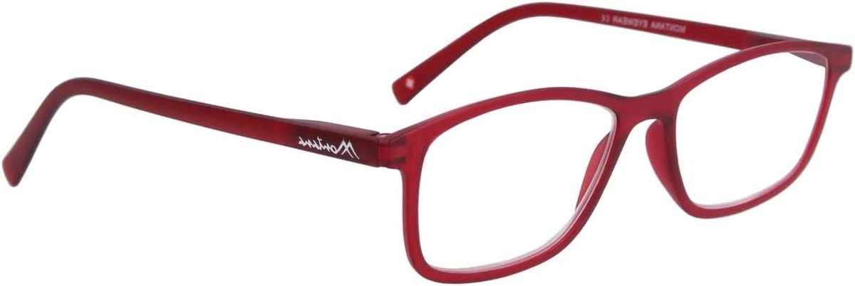 Leesbril plat - Leesbril met etui - Comfortabel lezen - Veerscharnieren - Glasbreedte 52mm - Rood