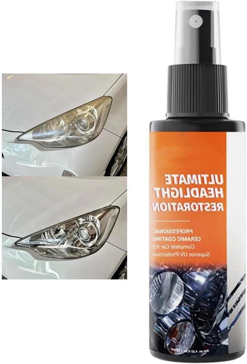 Koplamp Herstel - Lens Reiniger - Auto Onderhoud - Spray en Wrijf - 120ml - Veelkleurig