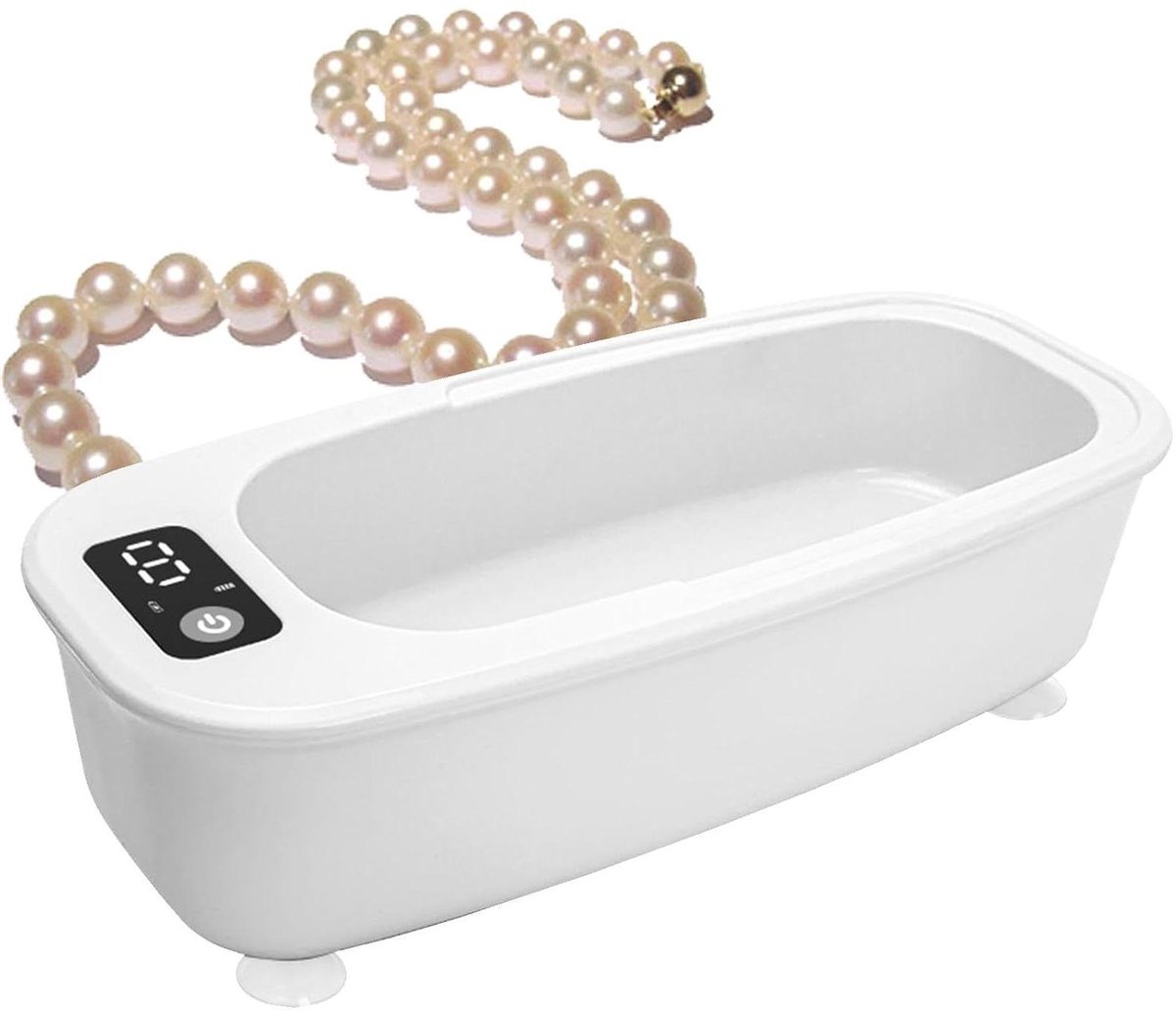 Ultrasone Reiniger - Sieraden Bril - Snel Schoonmaken - Eenvoudige Bediening - 22.5 cm - Wit