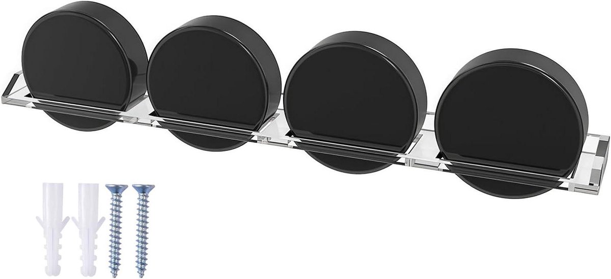 Hockey Puck Houder - Verzamelaar Display - Souvenirs Presenteren - 4-Slot Acryl - 35.3 cm - Transparant