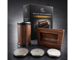 Ecalife Professionele Rollende Messenslijper - Diamantschijf - Aanzestaal - Slijpsteen voor Messen - Wetsteen - Chefmes Slijpset