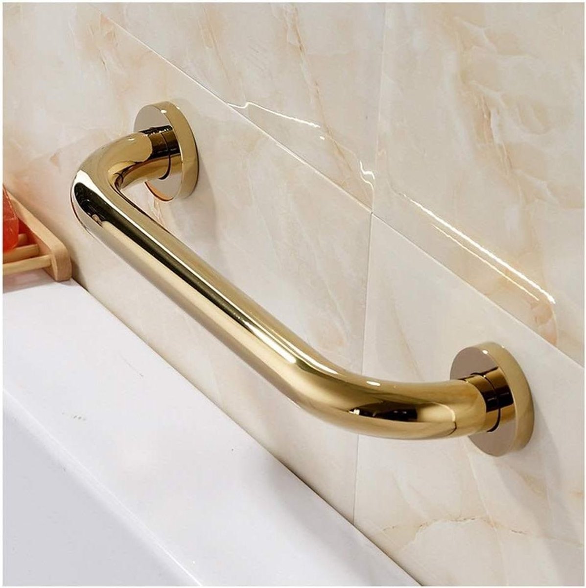 Badkamerbeugel Veiligheidssteunrail, Messing Wandbeugel Badkamer, Toiletten Handicapsteunrails Douches Veiligheid Antislipgreep Ouderen Zwangere vrouwen Handicapbeugel Maat:(60CM
