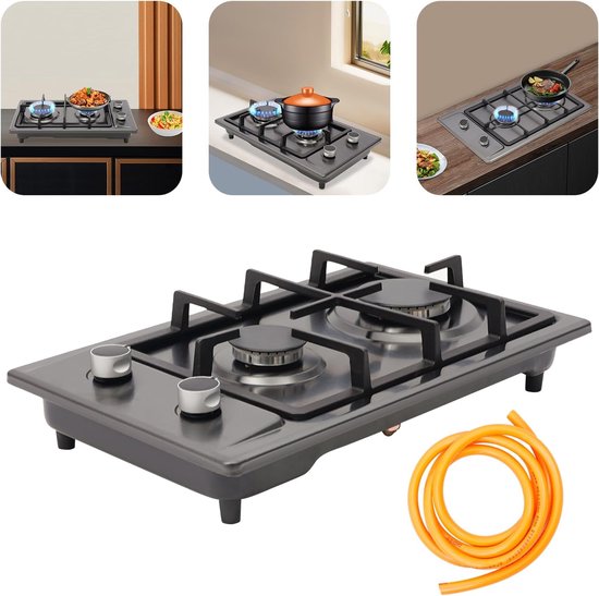 Gasstel RVS - Kookplaat Gas - Koken Buiten - Dubbele Brander - 51 x 31 x 10 cm - Zilver — afbeelding 5