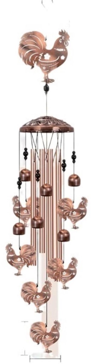 carmdering - Windgong - Metal Windgong - Buiten Windgong - Kuiken, roze goud, 35 inch (89 cm) - Aluminium en nylon, waterbestendig, roestvrij - Geprecies gestemd - Voor tuin, terras en balkon - Cadeau voor geluk en liefde