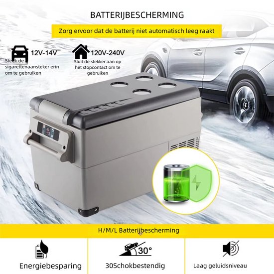 35L Auto Koelkast Compressor -20℃ tot 20℃ Dubbele Zone Vrieskast - 12/24V DC 230V AC met- App Bediening voor Auto, Camping & Thuis — afbeelding 4