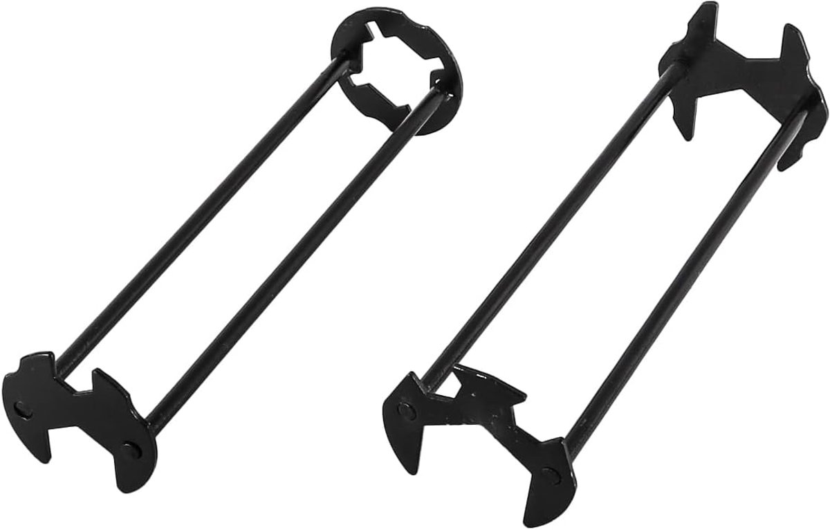 2 stuks - wastafelsleutel - sleutelset- kraangereedschap - universeel loodgietersgereedschap - moersleutel - moersleutels - sanitair gereedschap voor Installeren verdwijderen van kraanvaten, keuken & badkamer schroeven/draden - zwart