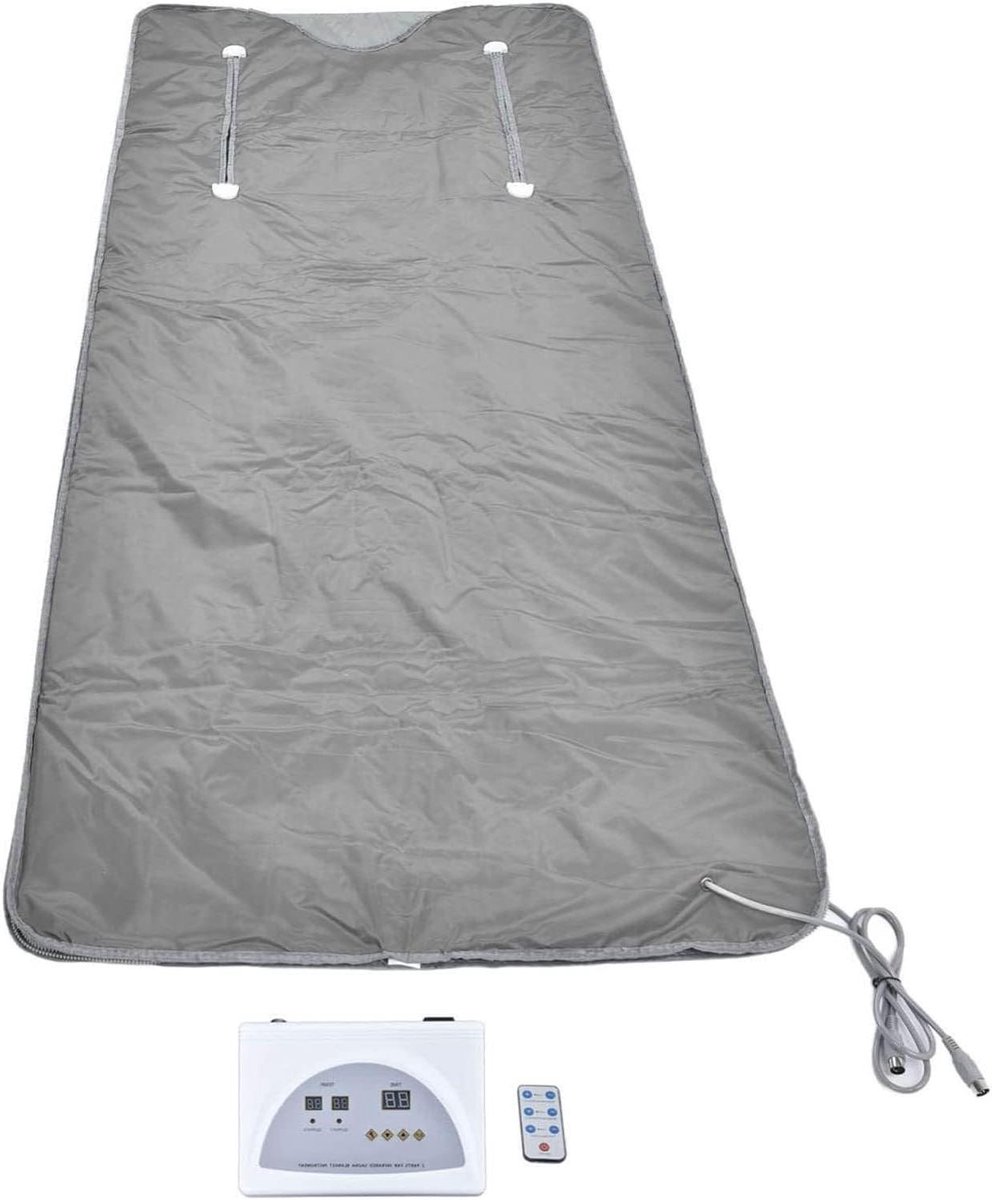 Sauna Deken - Infrarood Spa - Ontspanning Thuis - Dubbelzijdig Verwarmd - 180 x 80 cm - Zilver