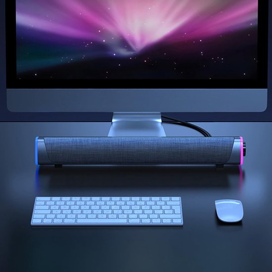 Desktop Soundbar - PC Speaker Box - Muziek Luisteren - Strak Design - 41.5 cm - Zwart — afbeelding 5