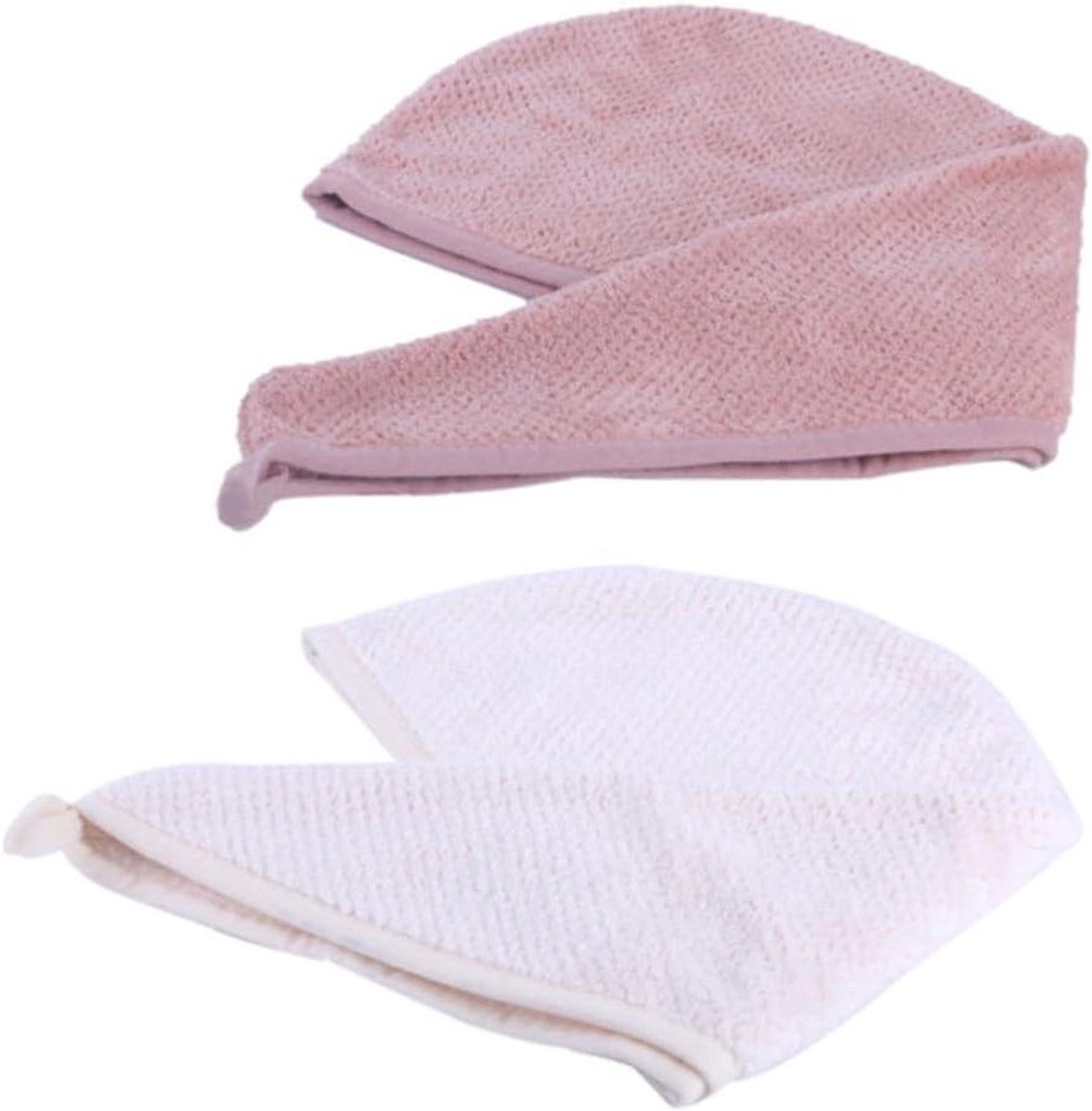 Haardroog Handdoeken - Microvezel Haarwikkel - Haar Drogen - Super Absorberend - 25x65cm - Perzikbeige en Beige