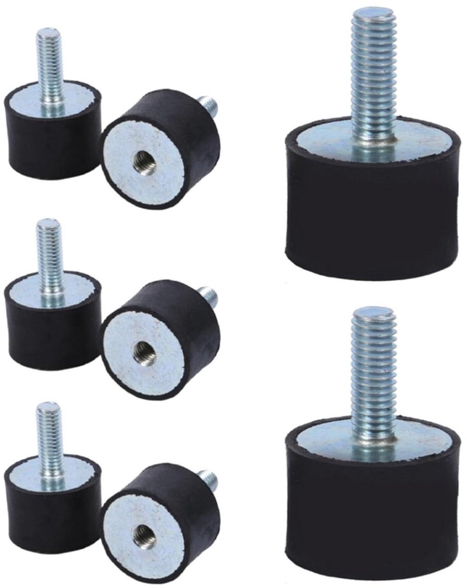 Rubberen Steunen - Trillingsdempers - Machine Demping - Hoge Stabiliteit - 8MM M8 - Zwart