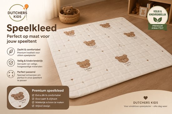 Dutchers® Speeltent + Speelkleed - Kindertent - Jongens & Meisjes - Speelhuis - Tipitent - Speelhuisje - Speel Tent - Binnentent - Inclusief Speelmat - Chocoladebruin van Dutchers.® — afbeelding 3
