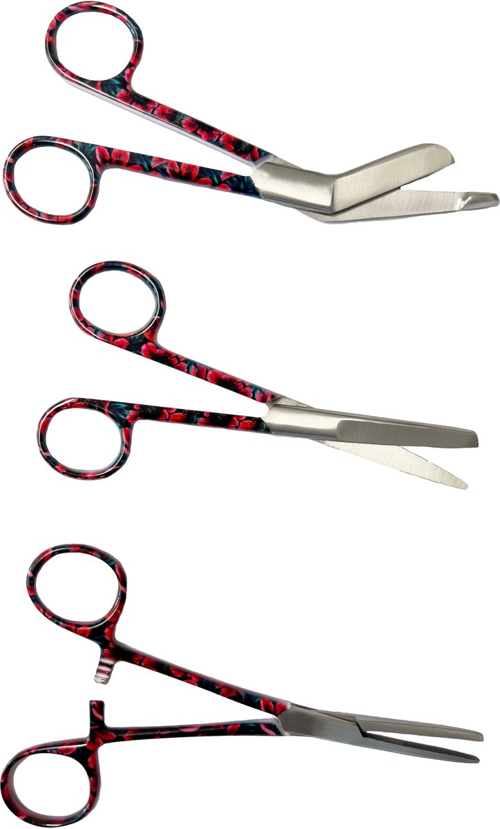 Verpleegkundige Scharenset - Roses - MDR Gecertificeerd - Zorg - Verbandschaar - Cadeau - Verpleegkunde - Accessoires - Nurse Cadeau - Verpleegkundige Schaar - Verpleegkundige Artikelen