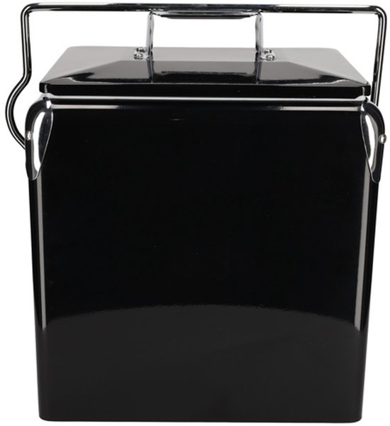 JENS Living Retro Koelbox Zwart 13L - Luxe Stijlvolle IJzeren Koelbox met Flessenopener van Merkloos — afbeelding 3
