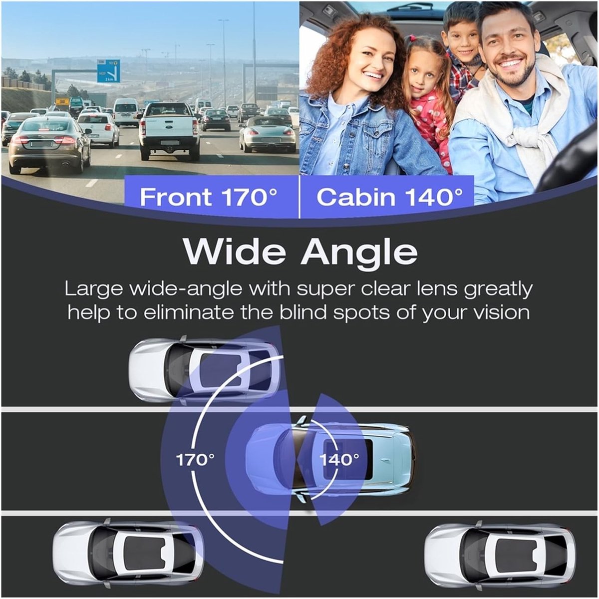 Dubbele Dashcam - Auto Camera - Veilig Rijden - Nachtzicht & Parkeerhulp - 1080p HD - Zwart – foto 2