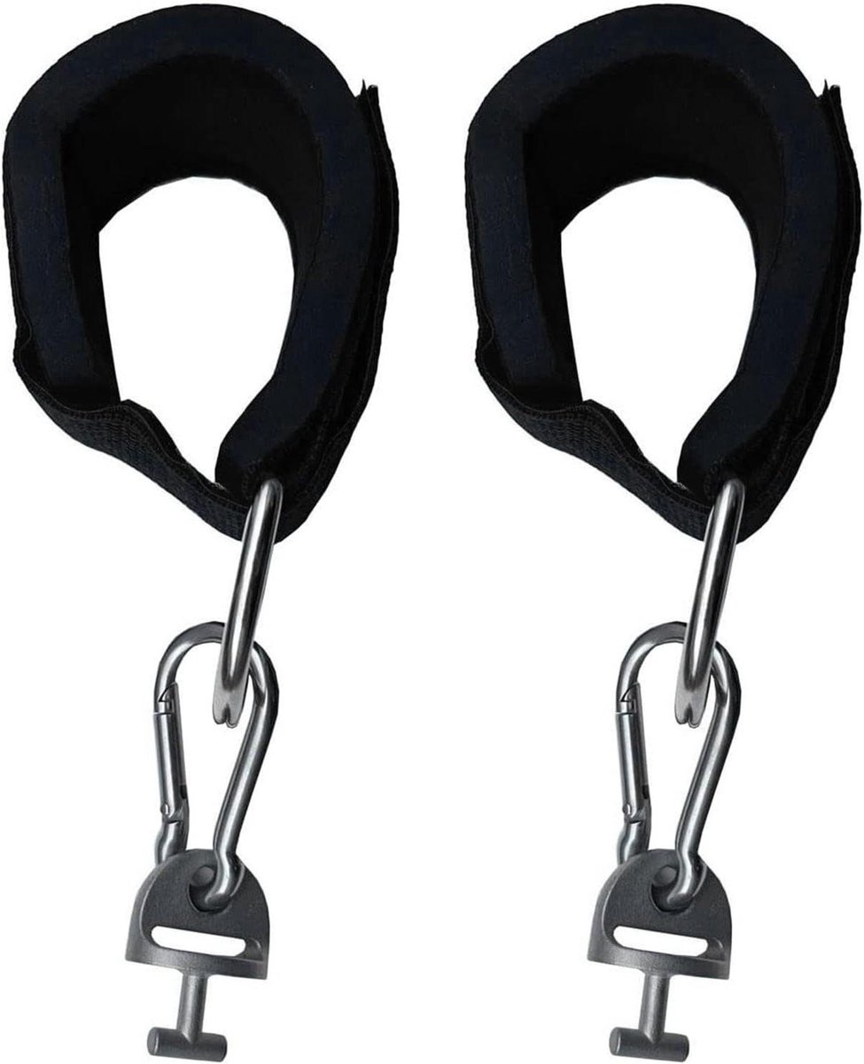 Enkelmanchet voor Gym - Trainingsbanden Accessoire - Thuis Fitness - Verstelbaar en Gewatteerd - Set van 2 - Zwart