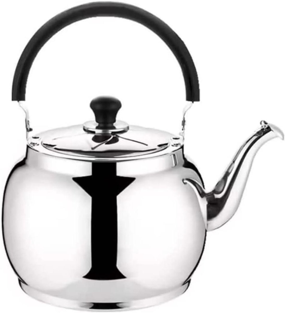 Waterkoker Fluitketel - Theepot RVS - Water Koken - Universele Bodem - 5 Liter - Zilver