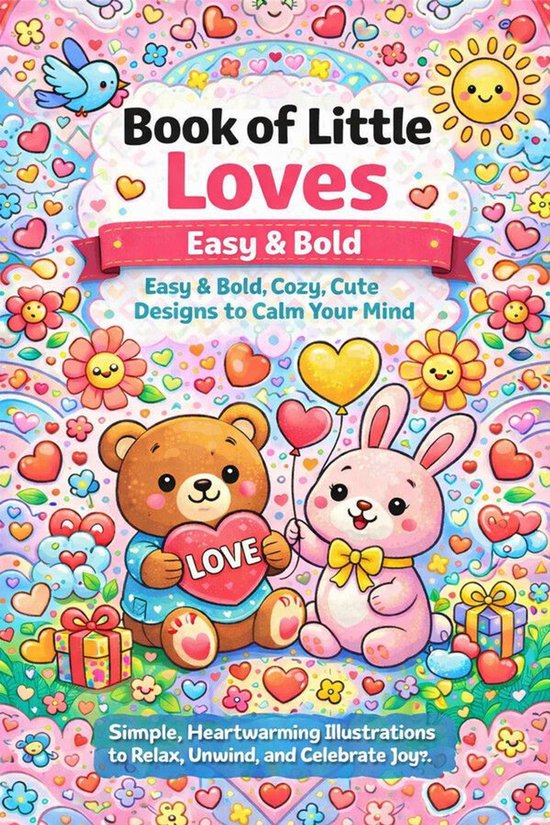 Book of Little Love Coloring Book: Easy & Bold, Cozy, Cute D ... - cover