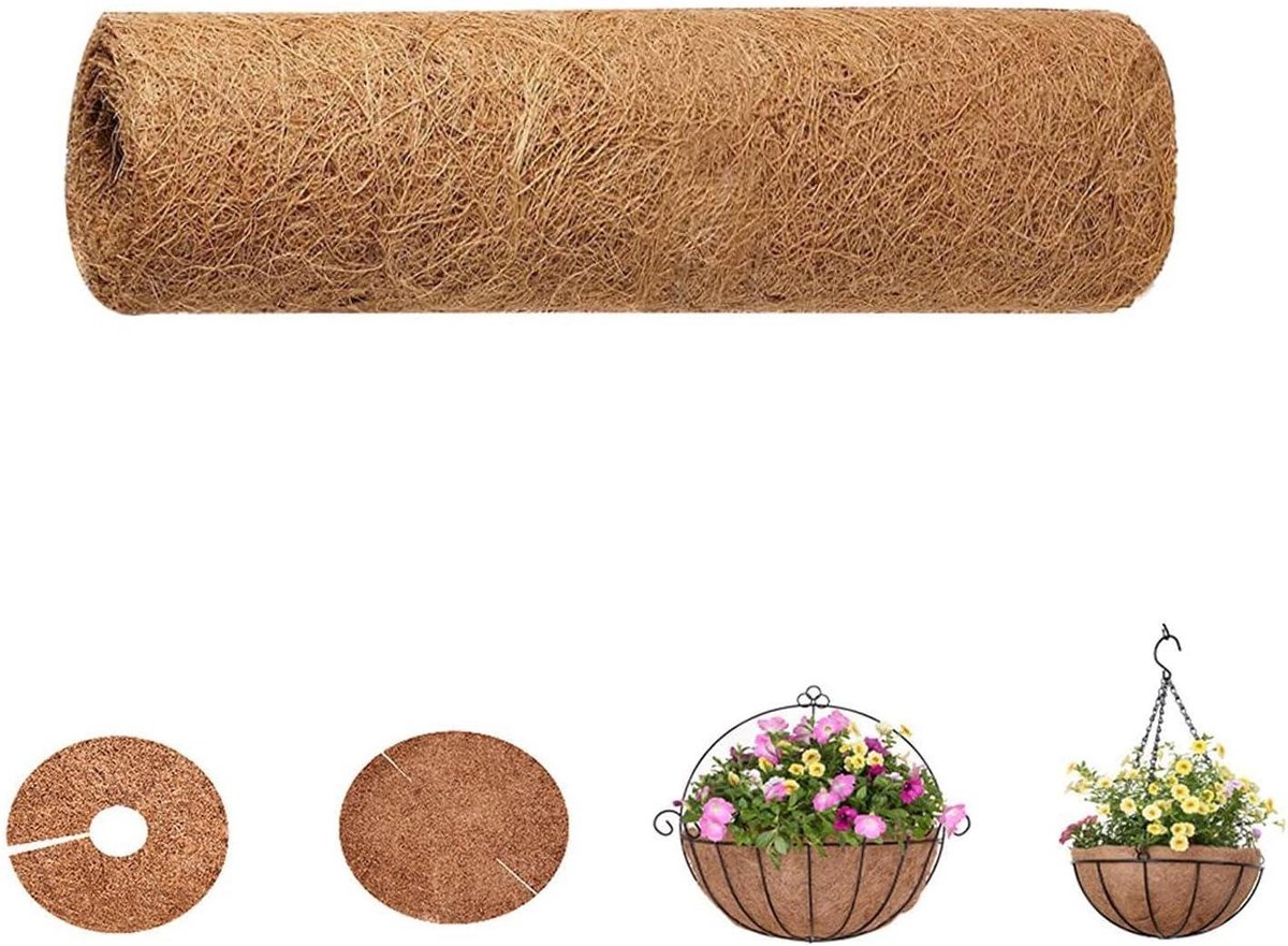 Kokosvezel Mat - Natuurlijke Voering - Plantenbak Decoratie - Op Maat Te Knippen - 50x200 cm - Bruin