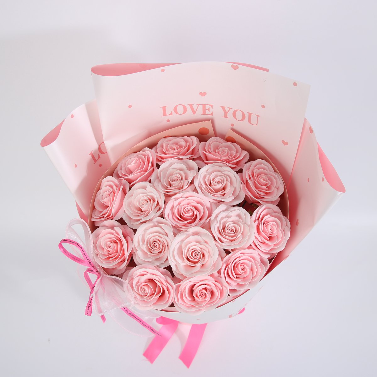 La Roselle Amsterdam Luxe Rozenboeket Love You – Geurende Kunstrozen in Geschenkverpakking – Lichtroze