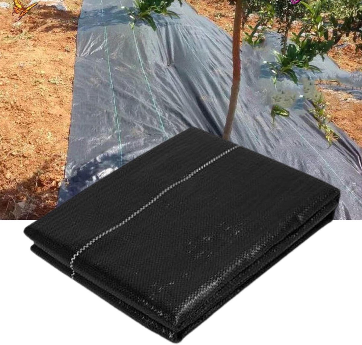 Gras Gronddoek - Onkruiddoek Tuin - Onkruid Vrij - Gemakkelijk Te Knippen - 1 x 10 Meter - Zwart