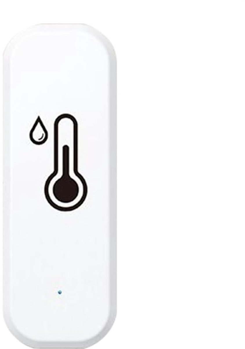 Temperatuur Vochtigheidssensor - Slimme Hygrometer - Binnenklimaat Monitoren - Wifi Data Connectiviteit - 7x2.5x2 cm - Wit