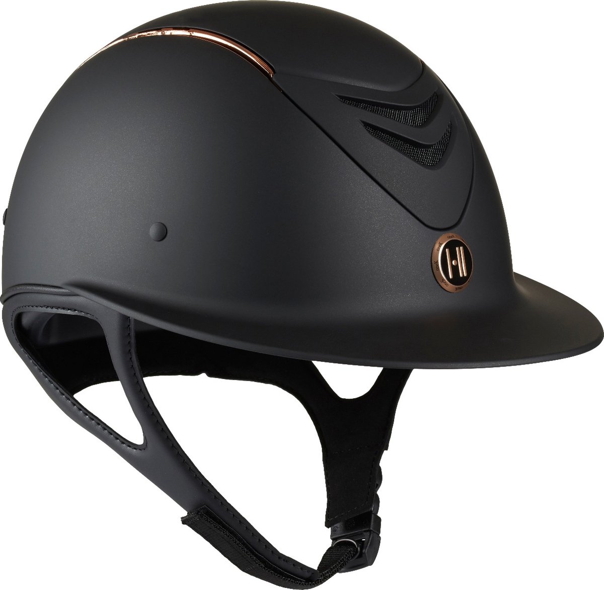 OneK Avance Mat Pijp Ruiterhelm Shell 1 - Zwart/Roze Goud