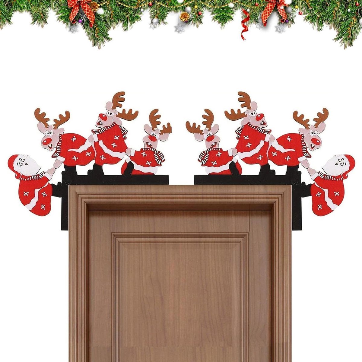 Deurkozijn Decoratie - Houten Accent - Huis Verfraaien - Feestelijk Boerderij Design - 20 x 15 cm - Niet gespecificeerd