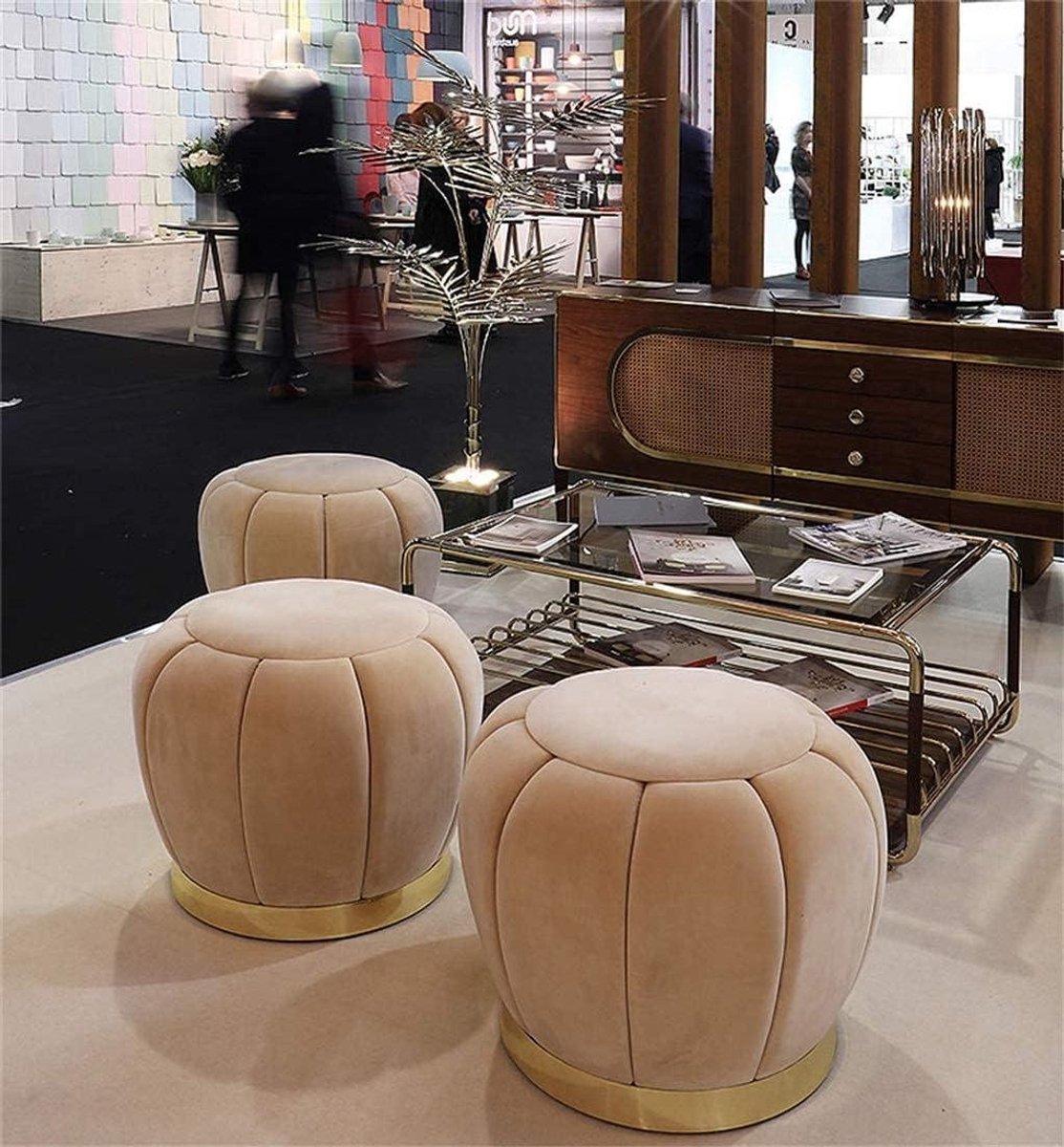 Voetenbank Ottomaans - Make-up kruk - Ontspannen voeten - Zacht gestoffeerd fluweel - 35x35x40CM - Beige