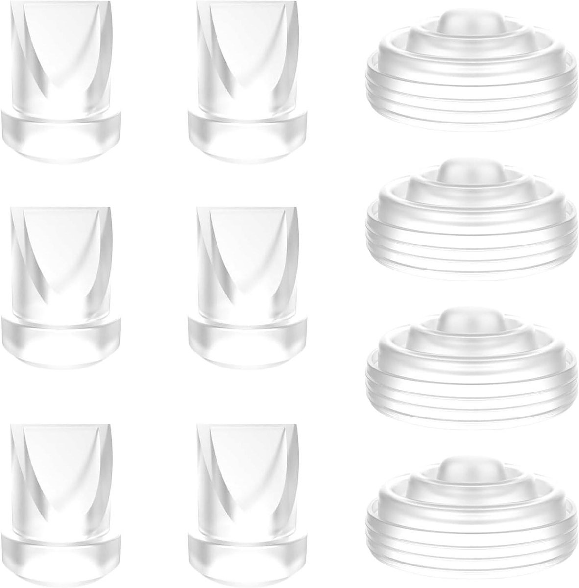 Borstkolf Onderdelen - Vervangende Onderdelen - Moedermelk Afkolven - Zacht en Flexibel - 6 Kleppen 4 Membranen - Transparant