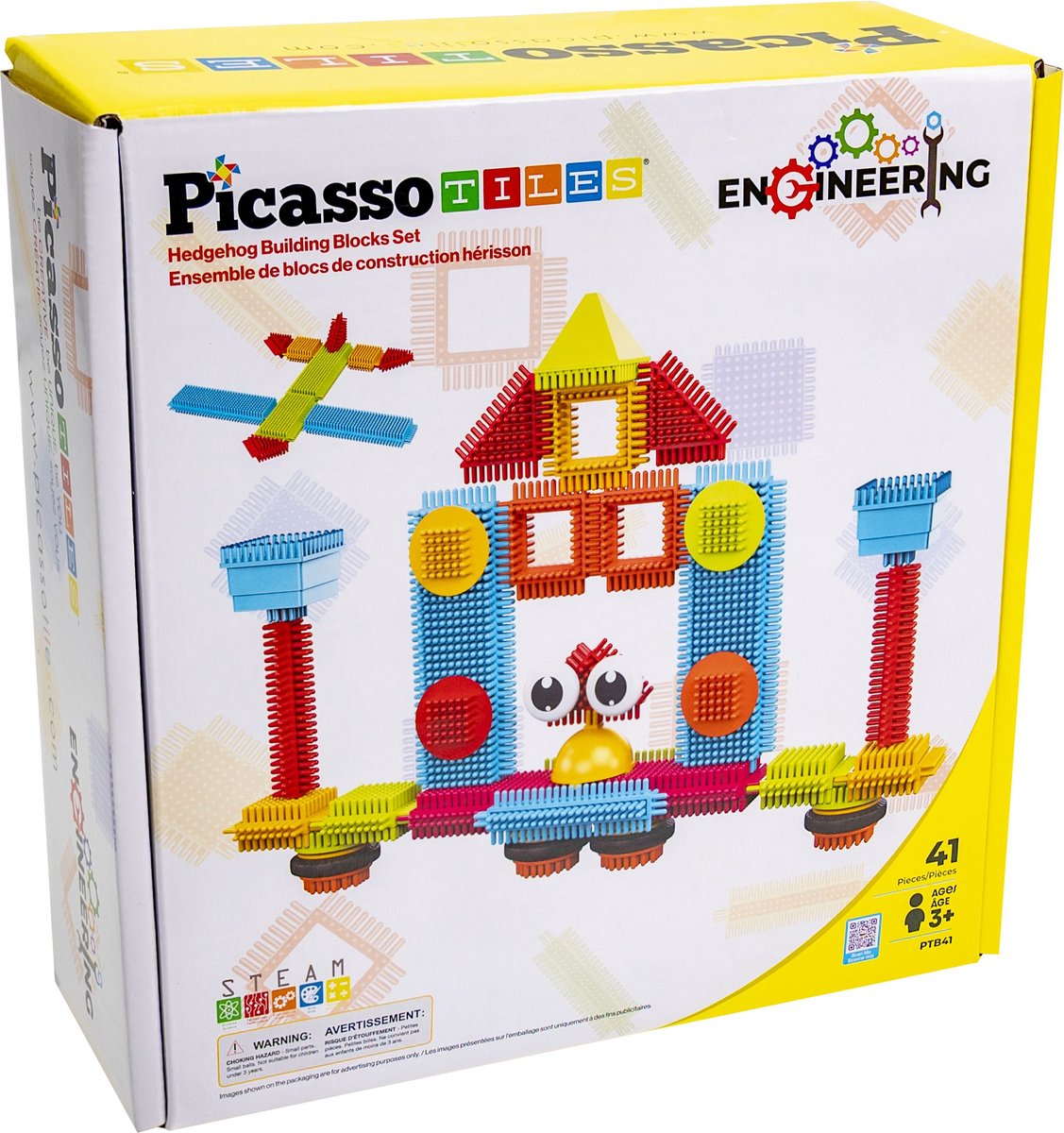 Tactic Picasso Tiles - Constructiespeelgoed - Hedgehog Building Blocks - Bouwspeelgoed - STEM Speelgoed - Creatief Bouwspeelgoed - 41-Delig - Vanaf 3 Jaar